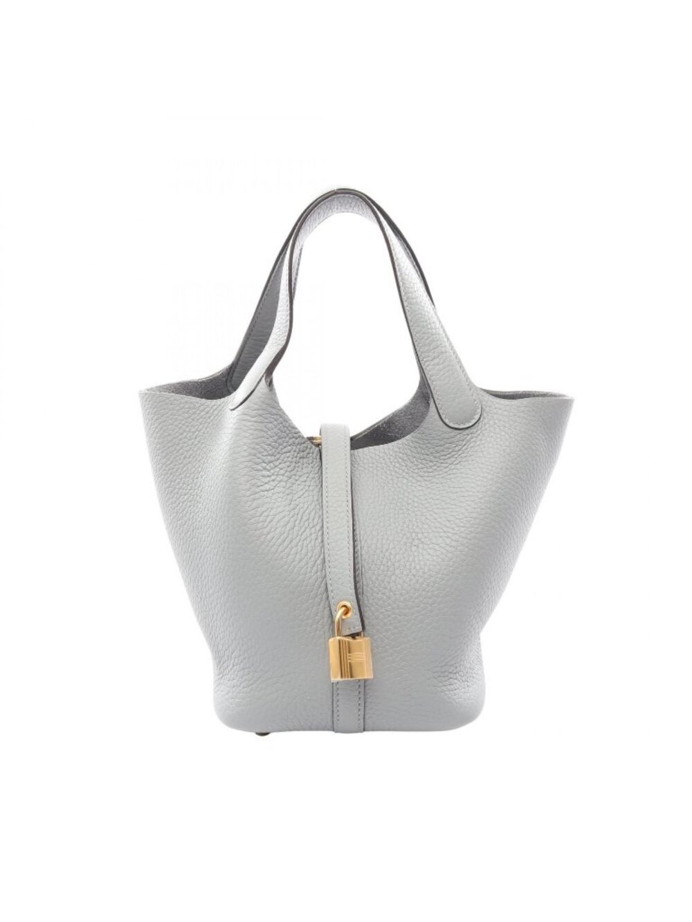 Hermes Handbag Picotin Lock PM Gray Pantin Leather
